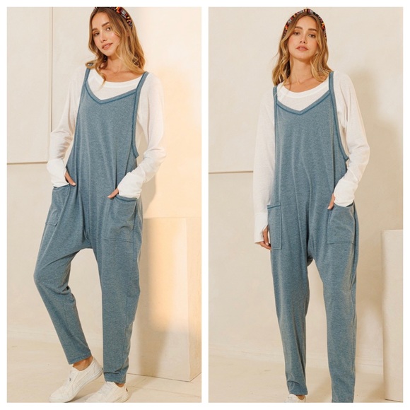 16 Boho Most Fabulous Sleeveless Solid Harem Jumpsuit - Picture 2 of 3